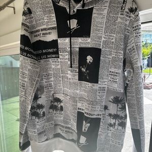 Men’s size S full length newsprint hoodie
